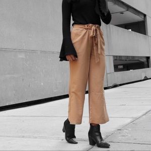 Forever21 camel tie front pants